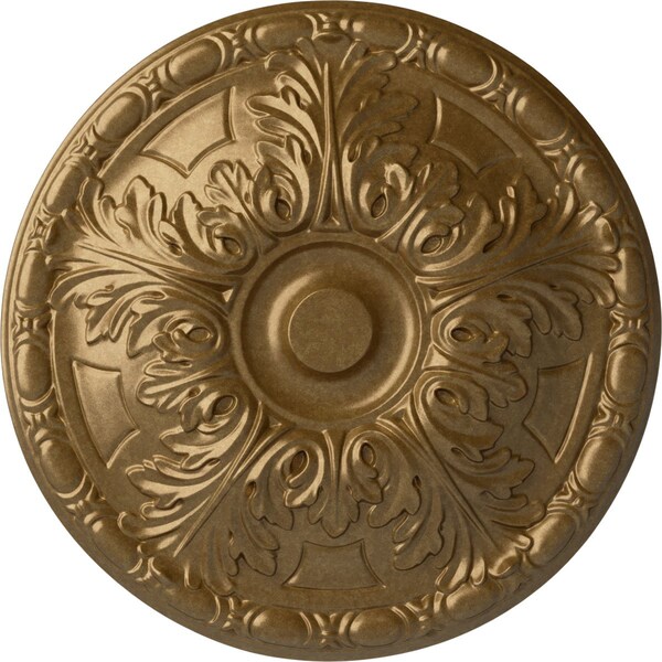 Ekena Millwork Granada Ceiling Medallion (Fits Canopies up to 4 1/4"), Hand-Painted Pale Gold, 15 3/4"OD x 5/8"P CM16GAPAS - main